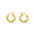 Aretes de Dama Oro 10k Argolla Trenzada Fina