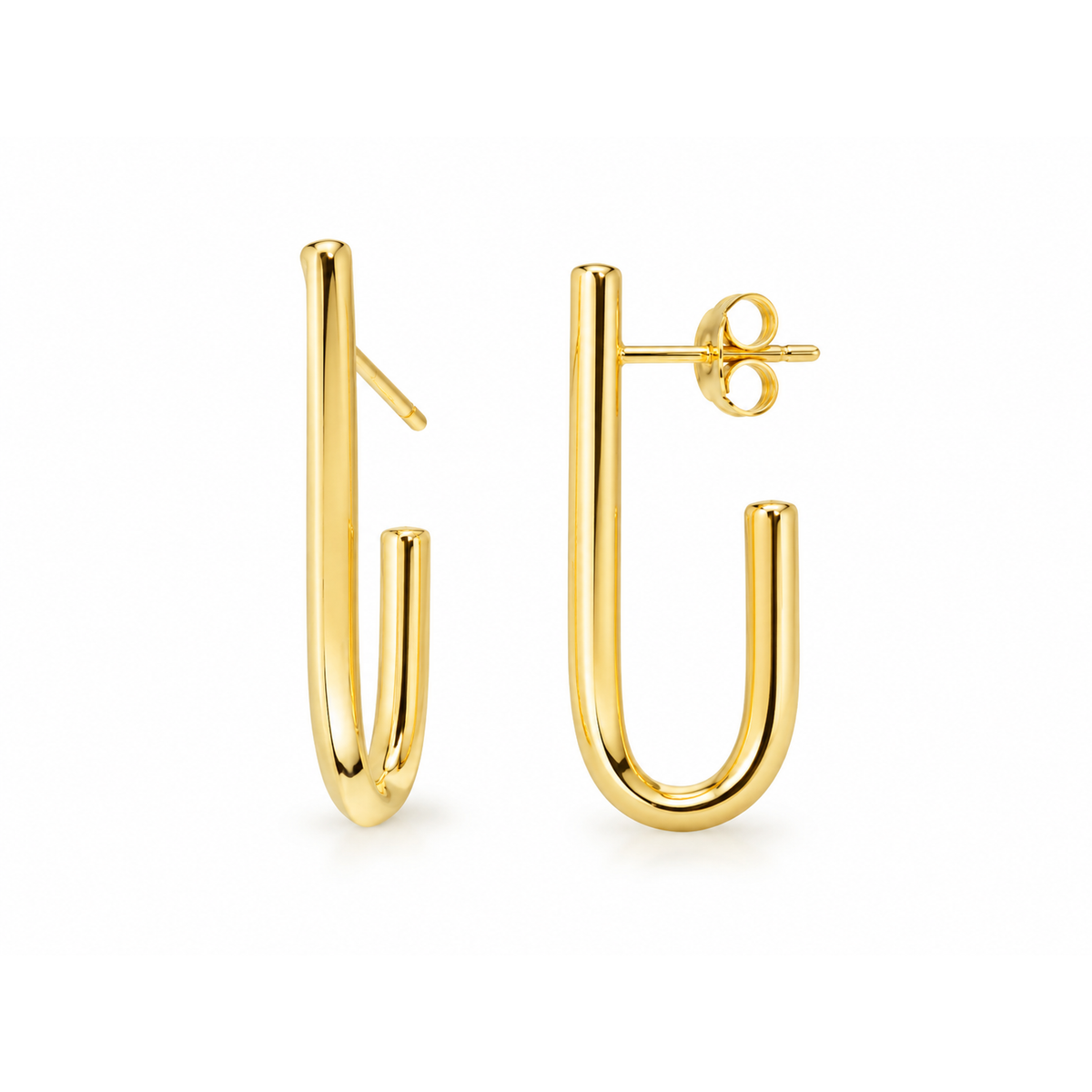 Aretes de Dama Oro 10k Argolla Alargada