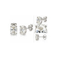 Aretes de Dama Oro Blanco 14k Topos Ovalados con Diamante de Laboratorio
