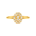 Anillo de Dama Oro 14k Ovalado Pavé Diamante Natural