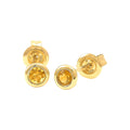 5mm Aretes de Dama Oro 14k Redondos con Citrino