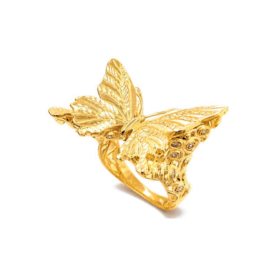 Anillo de Dama Oro 10k Mariposa con Circonios