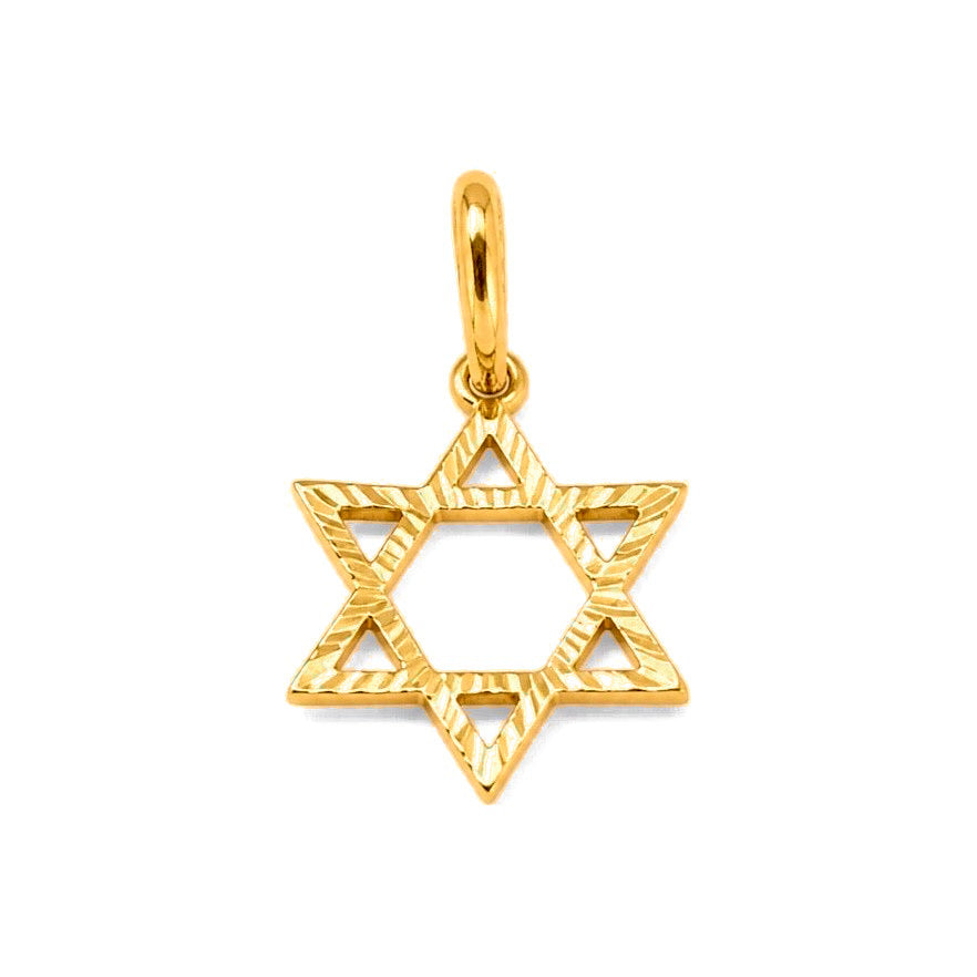 Dije Estrella de David Oro 14k Texturizada