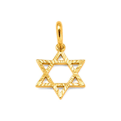 Dije Estrella de David Oro 14k Texturizada