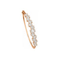 Brazalete de Dama Oro Rosa 14k Rígido Baguettes con Diamantes Naturales