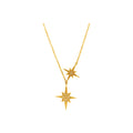 18mm Collar Oro 14k Estrella Pavé con Diamantes Naturales