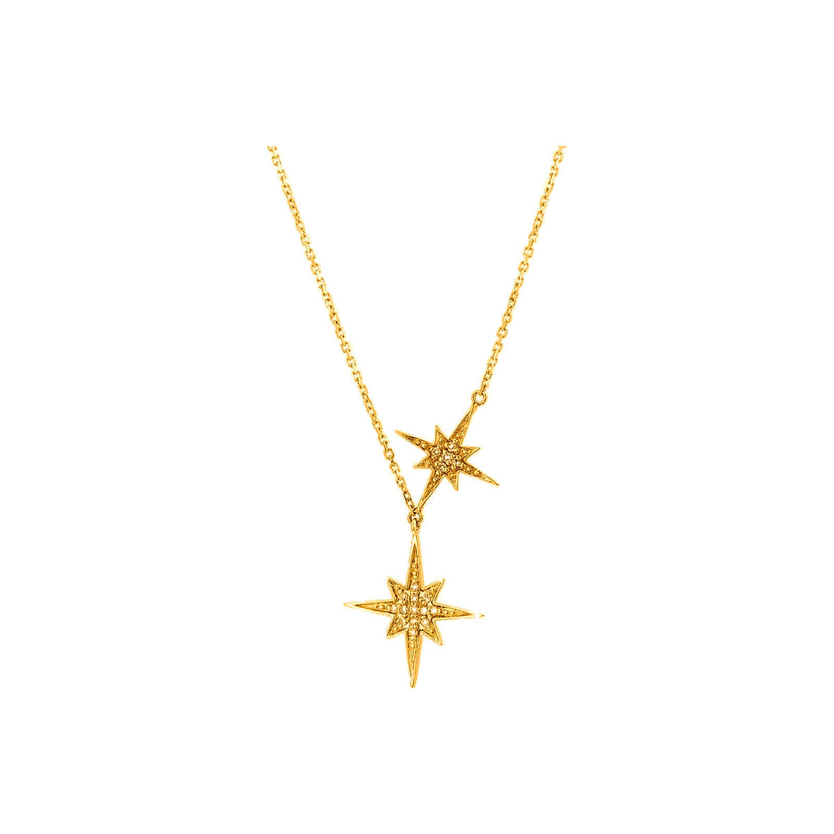 18mm Collar Oro 14k Estrella Pavé con Diamantes Naturales