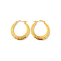Aretes de Dama Oro 10k Argolla Floral Vintage