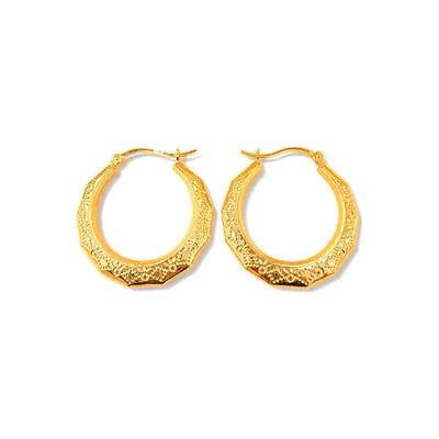 Aretes de Dama Oro 10k Argolla Floral Vintage