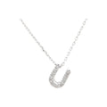7mm Collar Oro Blanco 14k Inicial Pavé con Diamantes Naturales