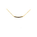 21mm Collar Oro 14k Barra con Zafiro y Diamantes Naturales
