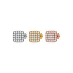 Aretes Cuadrados Pavé Moissanite S925