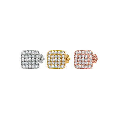 Aretes Cuadrados Pavé Moissanite S925