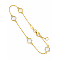 Brazalete de Dama Oro 14k Hexágonos de Circonio