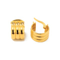 Aretes de Dama Oro 14k Argolla Triple Canal