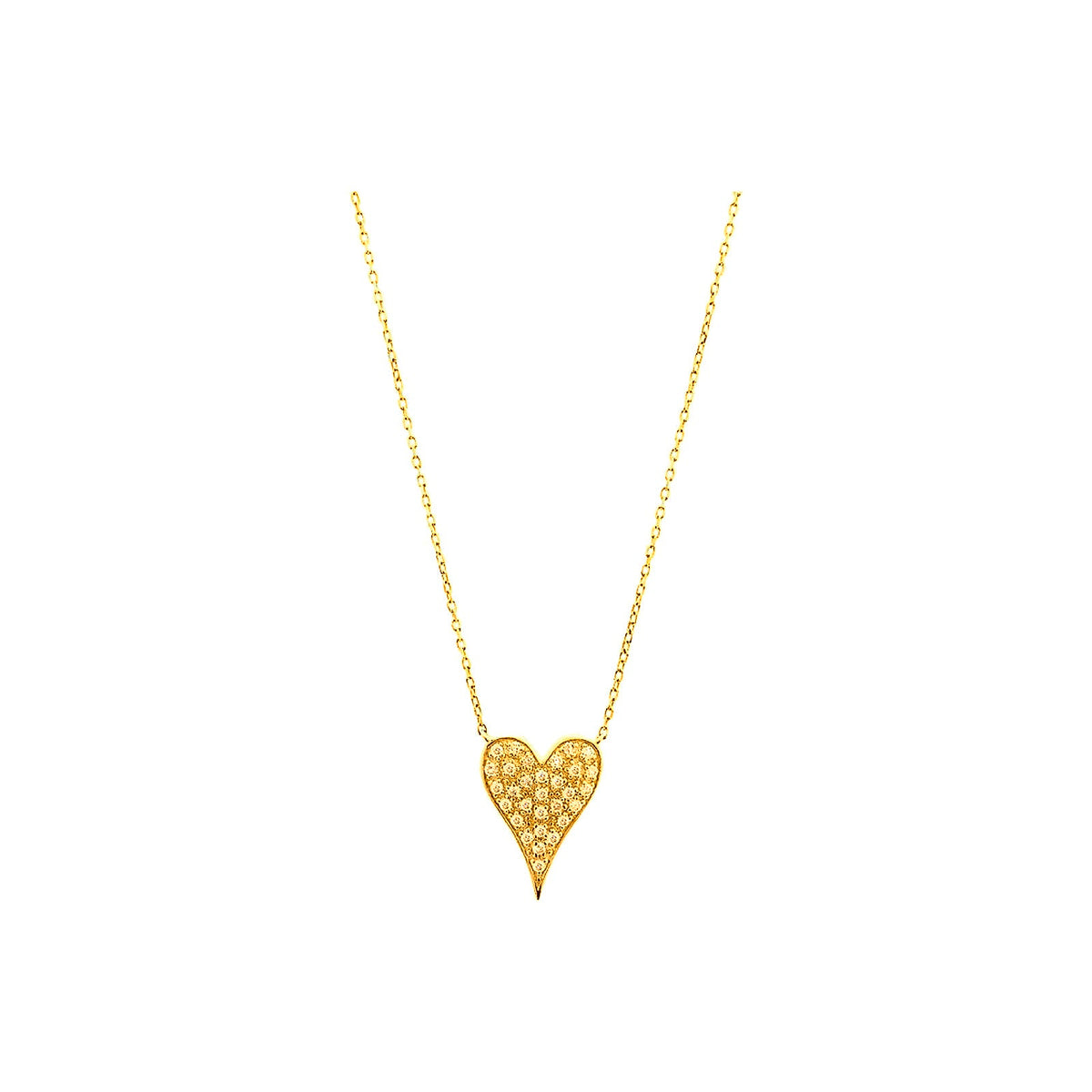 Collar Oro 14k Corazón Pavé con Diamantes Naturales