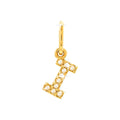 12mm Dije Oro 14k Inicial Pavé con Diamantes Naturales