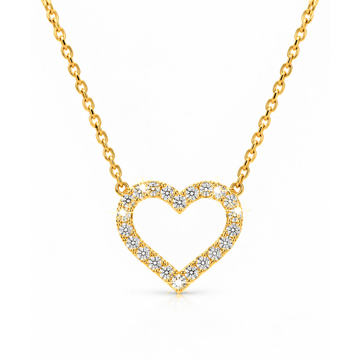 Cadena de Mujer Oro 10k con Dije Corazon de Diamantes Naturales