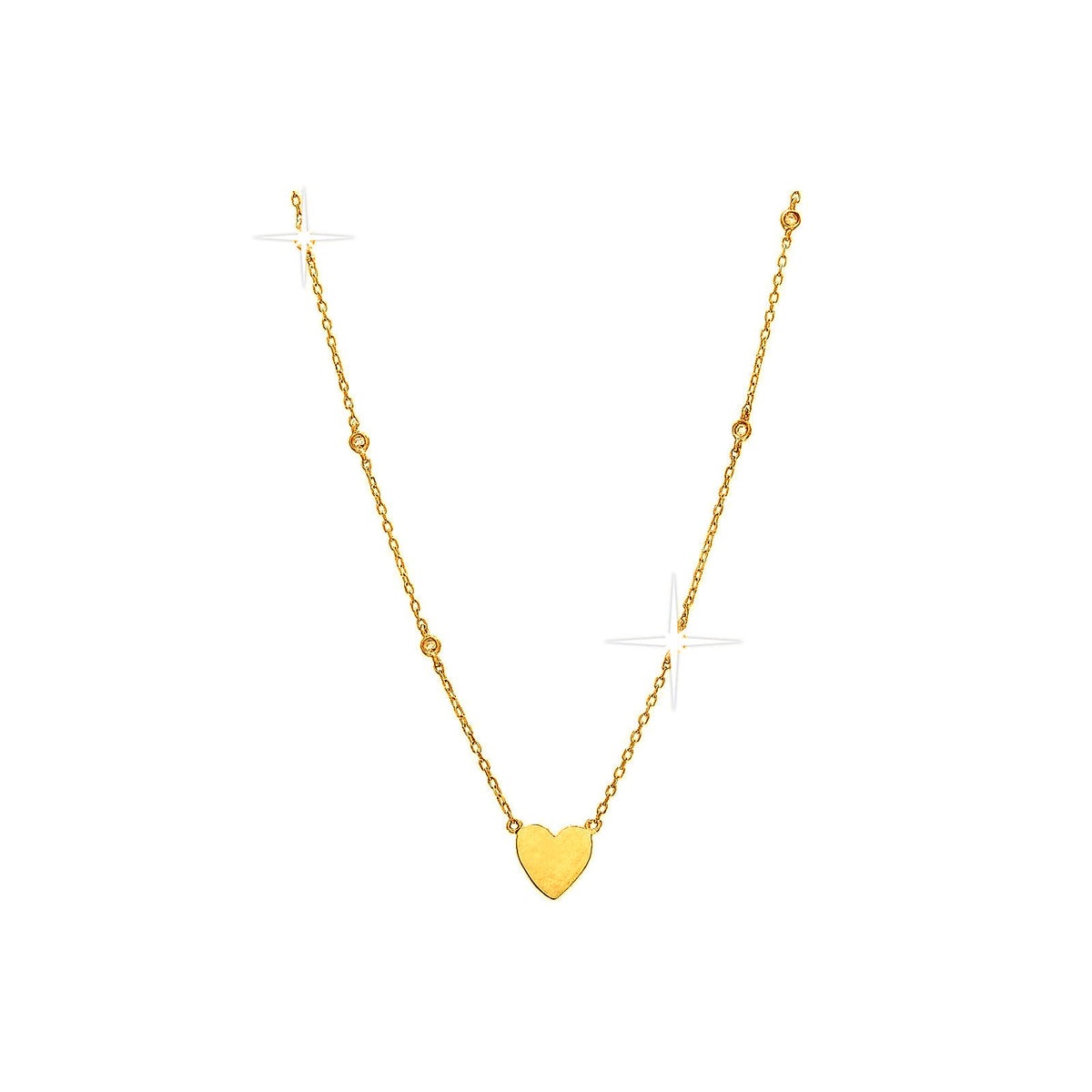 6x6.5mm Collar Oro 14k Corazón con Diamantes Naturales