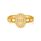 Anillo de Dama Oro 10k Ovalo con Circonias