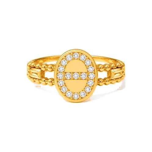 Anillo de Dama Oro 10k Ovalo con Circonias