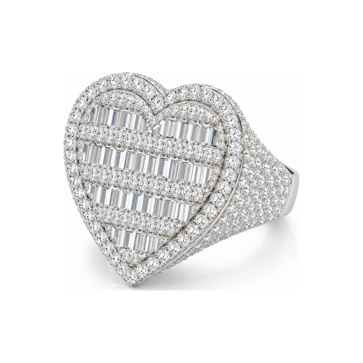 Anillo Corazón Baguette Moissanite S925