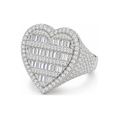 Anillo Corazón Baguette Moissanite S925