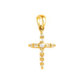18.4mm Dije Oro 14k Cruz con Diamantes Naturales