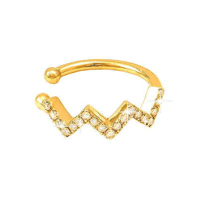 11.4mm Aretes de Dama Oro 14k Pavé con Diamantes Naturales