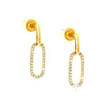 5x20mm Aretes de Dama Oro 14k Pavé con Diamantes Naturales