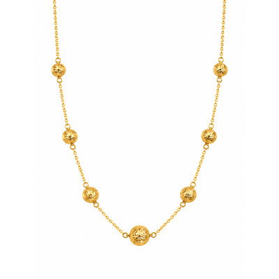 Cadena Oro 10k Bolitas Martilladas