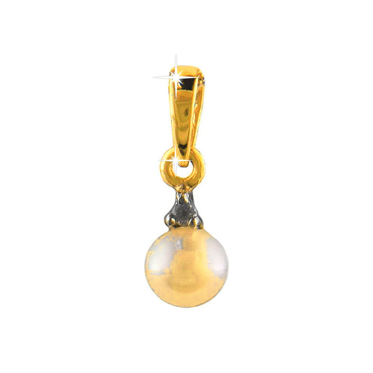 Dije Oro 14k Gota con Perla y Diamantes Naturales