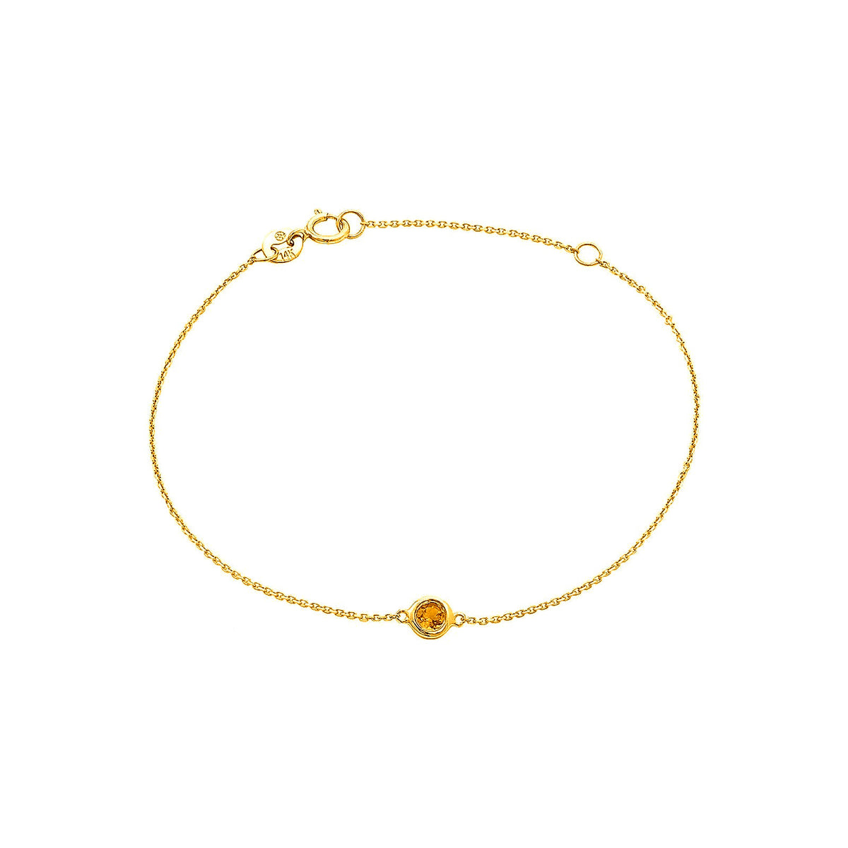 5mm Brazalete de Dama Oro 14k Redondos con Citrino