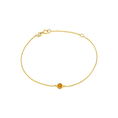 5mm Brazalete de Dama Oro 14k Redondos con Citrino