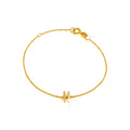 Brazalete de Dama Oro 14k Inicial con Diamantes Naturales