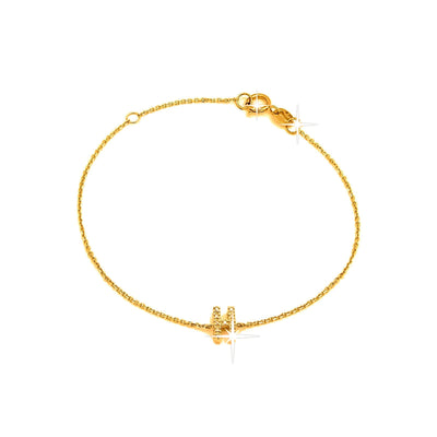 Brazalete de Dama Oro 14k Inicial con Diamantes Naturales