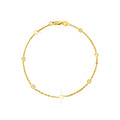 Brazalete de Dama Oro 14k Redondos con Diamantes Naturales