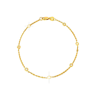 Brazalete de Dama Oro 14k Redondos con Diamantes Naturales