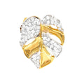 Dije Oro 14k Hoja Pavé con Diamantes Naturales