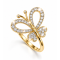 Anillo de Dama Oro 10k Mariposa con Diamantes Naturales
