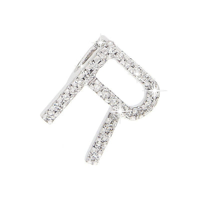 Dije Oro Blanco 14k Inicial Pavé con Diamantes Naturales