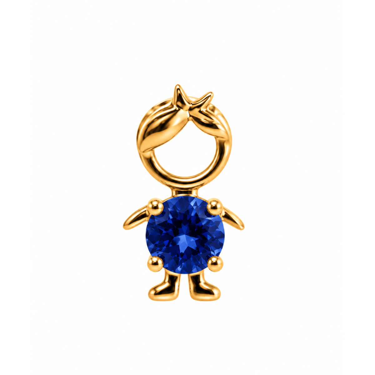 Dije Niño Oro 14k con Zafiro