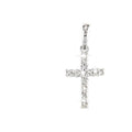 Dije Oro Blanco 14k Cruz con Diamantes Naturales