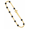 Brazalete de Dama Oro 14k con Bolitas de Ónix Negro