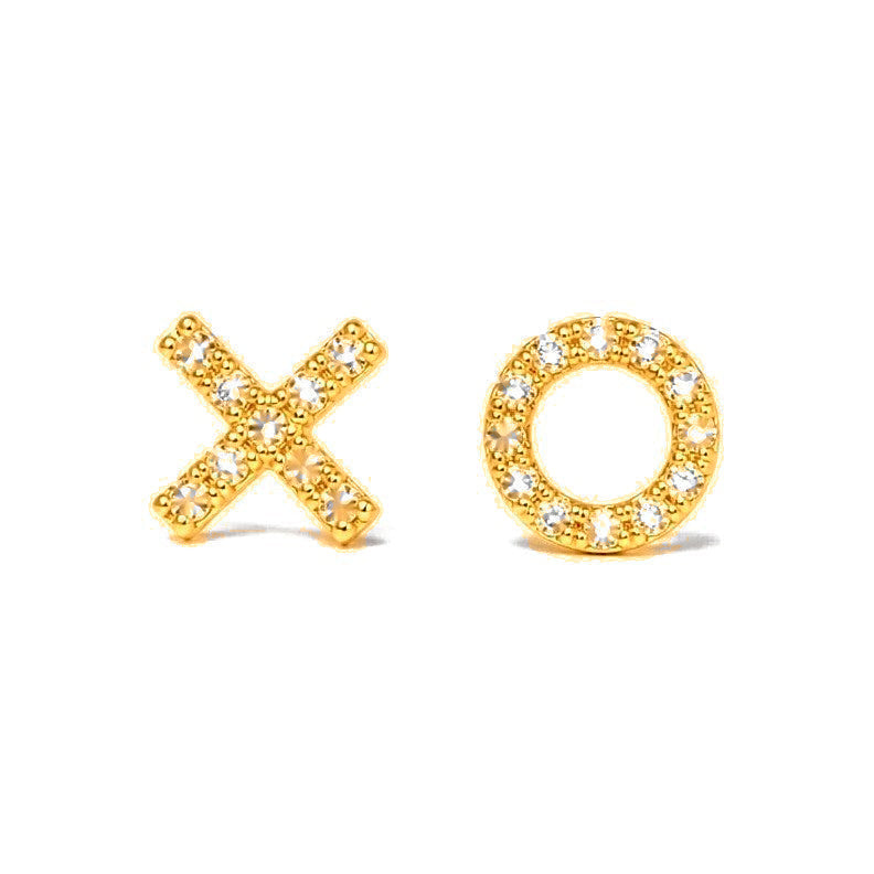 Aretes de Dama Oro 10k XO con Circonios