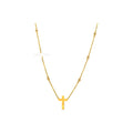 6.2x10mm Collar Oro 14k Cruz con Diamantes Naturales