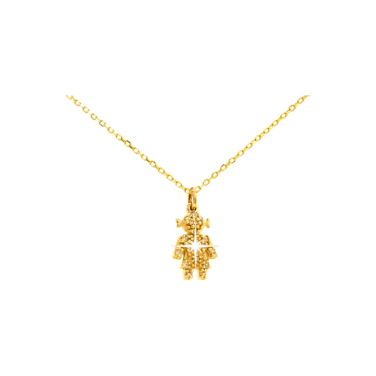 Collar Oro 14k Niña Pavé con Diamantes Naturales