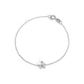 Brazalete de Dama Oro Blanco 14k Inicial con Diamantes Naturales