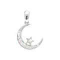 12x20mm Dije Oro Blanco 14k Estrella Pavé con Diamantes Naturales