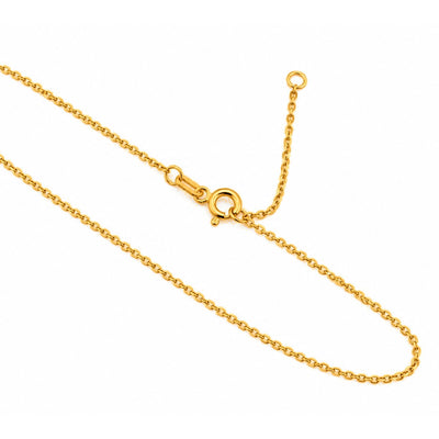 1mm Cadena Rolo Oro 10k Ajustable 16 a 18 Pulgadas